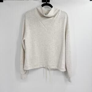 Varley Cowl Neck Sweater Top Super Soft Drawstring Waist Oatmeal Size XS